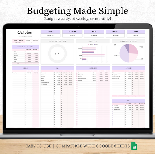 FREE Budgeting template for Excel & Google Sheets (all currencies)