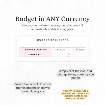 FREE Budgeting template for Excel & Google Sheets (all currencies)